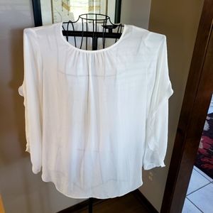 XL Simply Vera White Blouse with Ruffles